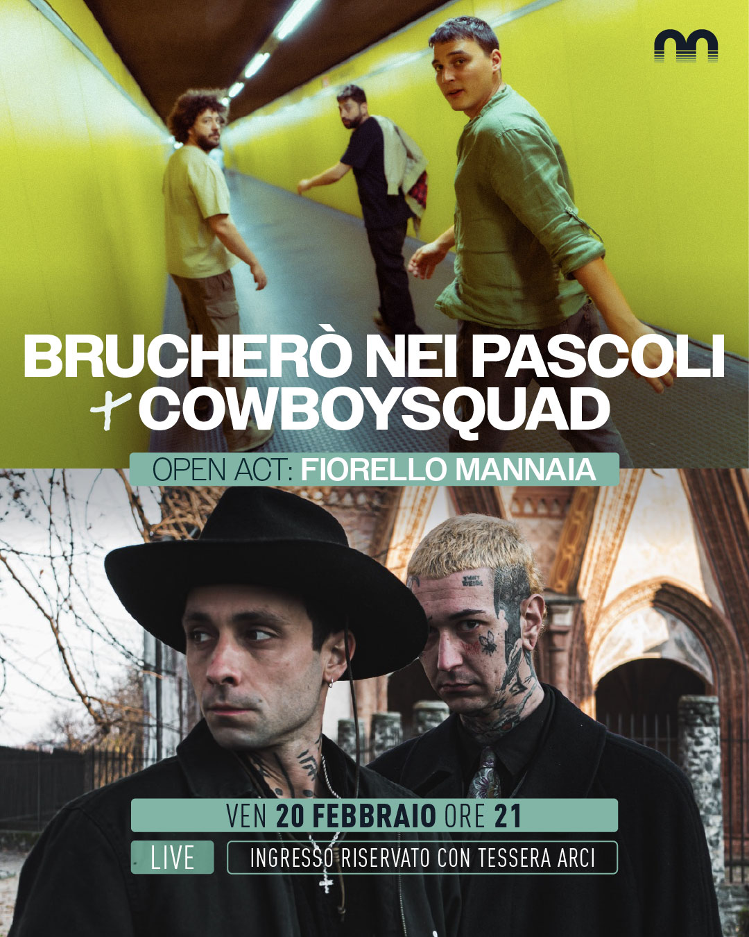Brucherò nei Pascoli + COWBOYSQUAD – open act: Fiorello Mannaia