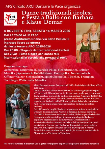 Danze tradizionali tirolesi e Festa a Ballo con Barbara e Klaus  Demar