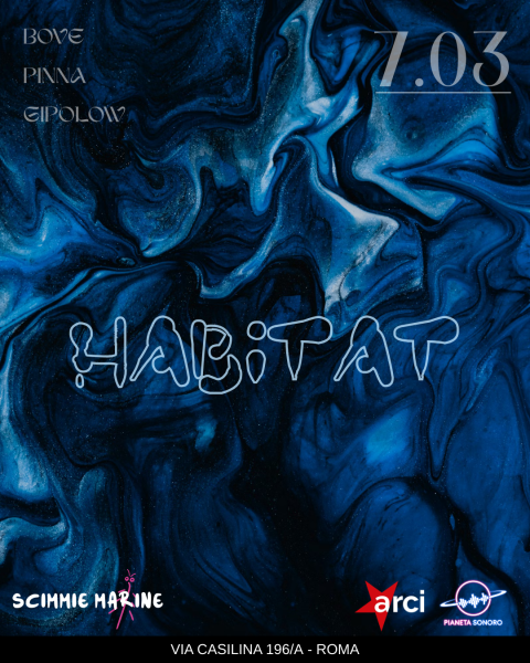 🌀 𝗛𝗔𝗕𝗜𝗧𝗔𝗧 Scimmie Marine Dj Set: Bove + Pinna + GipoLow // 07.03 @PianetaSonoro