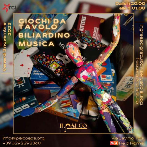Giochi da tavolo, biliardino, musica!