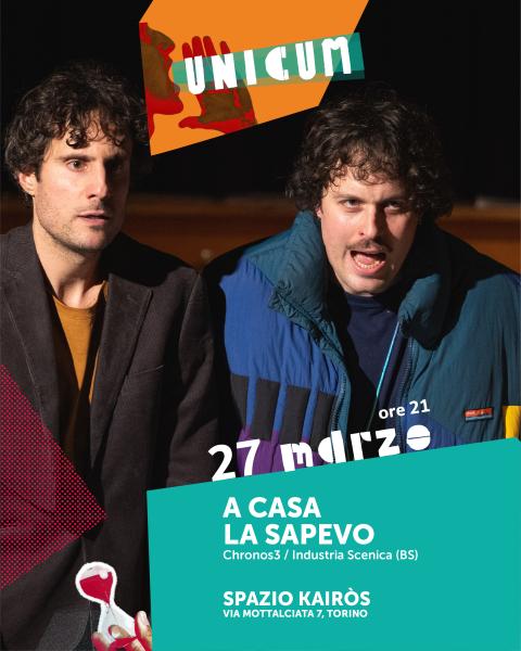 "A casa la sapevo" a Spazio Kairòs il 27/3 ore 21