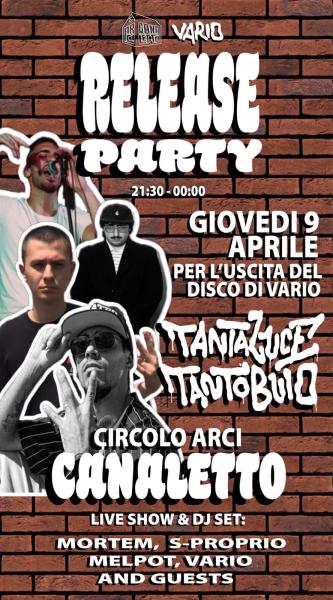 presentazione disco di VARIO: Tanta Luce Tanto Buio