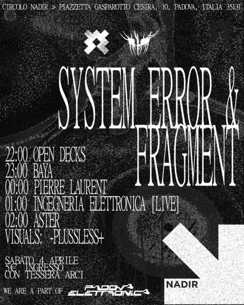 SYSTEM ERROR & FRAGMENT