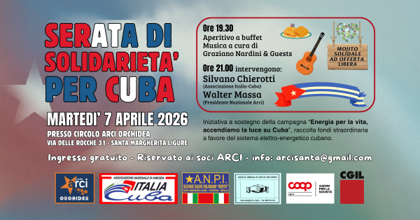 Iniziativa a sostegno di "Energia per la vita, accendiamo la luce su Cuba"