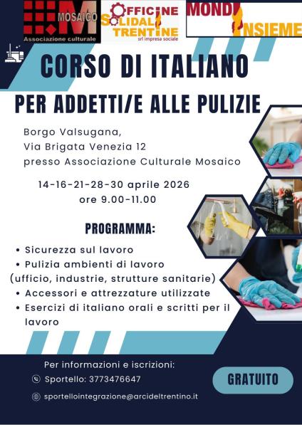 Corso di italiano per addetti/e alle pulizie