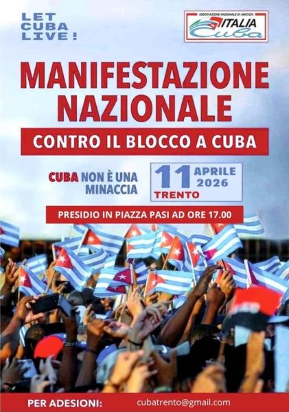 Manifestazione nazionale per Cuba – CUBA NON è UNA MINACCIA - PRESIDIO TRENTINO