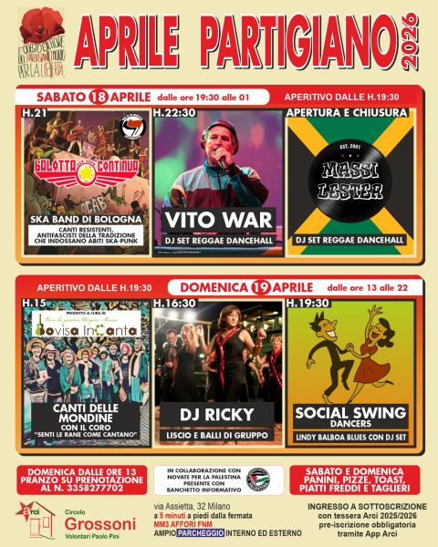Aprile Partigiano 2026: Canti delle mondine & Balli sociali