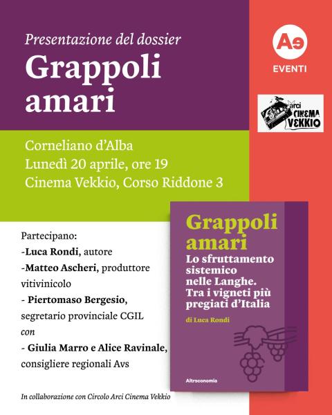 Presentazione del dossier "GRAPPOLI AMARI"