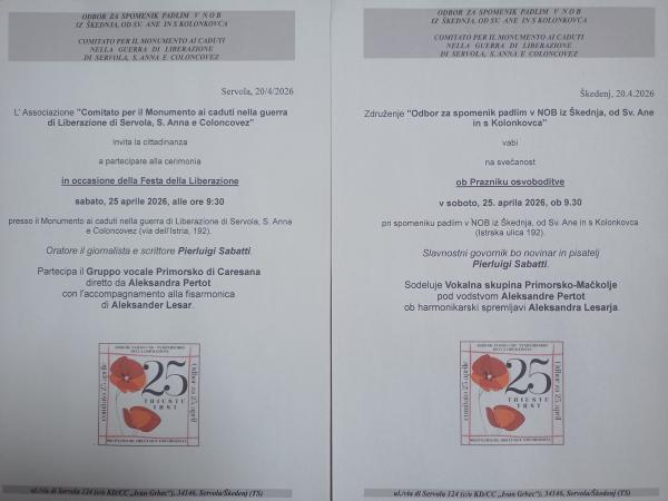 Cerimonia in occasione della Festa della Liberazione - Svečanost ob Prazniku osvoboditve