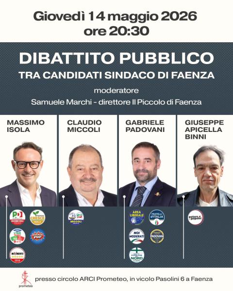 Dibattito pubblico tra candidati sindaco di Faenza