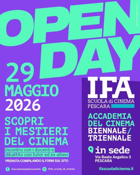 OPEN DAY IFA SCUOLA DI CINEMA PESCARA