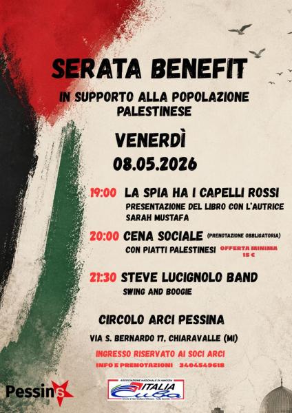 Serata benefit pro Palestina