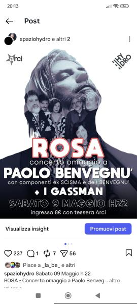 ROSA - Concerto omaggio a Paolo Benvegnu' + I Gassman