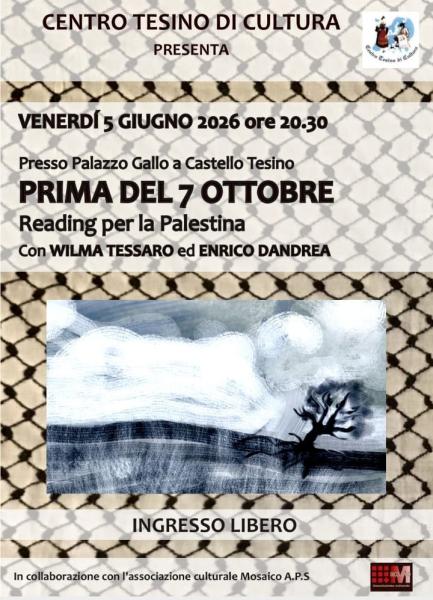 Reading per la Palestina  "prima del 7 ottobre"