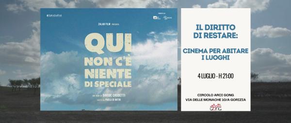 Il diritto di restare: cinema per abitare i luoghi "𝗤𝘂𝗶 𝗻𝗼𝗻 𝗰'𝗲̀ 𝗻𝗶𝗲𝗻𝘁𝗲 𝗱𝗶 𝘀𝗽𝗲𝗰𝗶𝗮𝗹𝗲"
