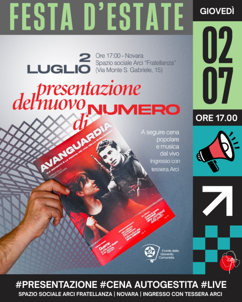 Presentazione di "Avanguardia" + cena autogestita + live music | in collaborazione con FGC Novara