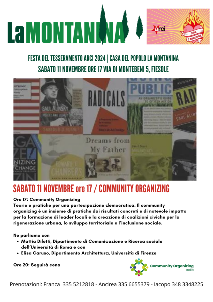 Montanina in Festa - Tesseramento ARCI 2024 - i programmi e la cena dii Sabato 11 Novembre