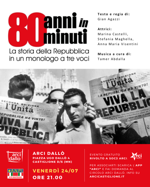 Spettacolo Teatrale: 🇮🇹 80 ANNI IN 80 MINUTI 🇮🇹