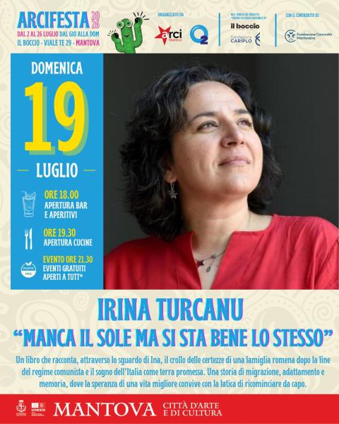 “MANCA IL SOLE MA SI STA BENE LO STESSO” talk con IRINA TURCANU
