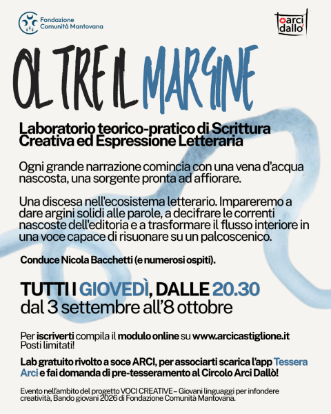 OLTRE IL MARGINE – Laboratorio teorico-pratico di Scrittura Creativa ed Espressione Letteraria