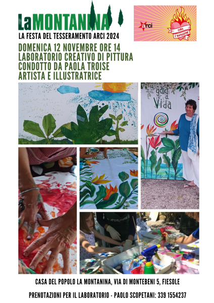 Montanina in Festa - Tesseramento ARCI 2024 - i programmi di Domenica 12 Novembre