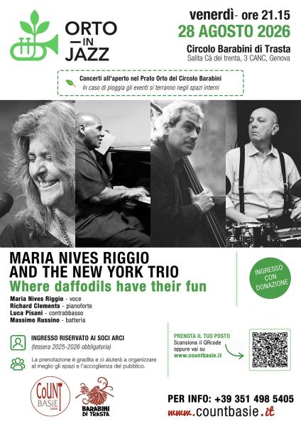 Orto in jazz 2026 "Maria Nives Riggio and the New York Trio"