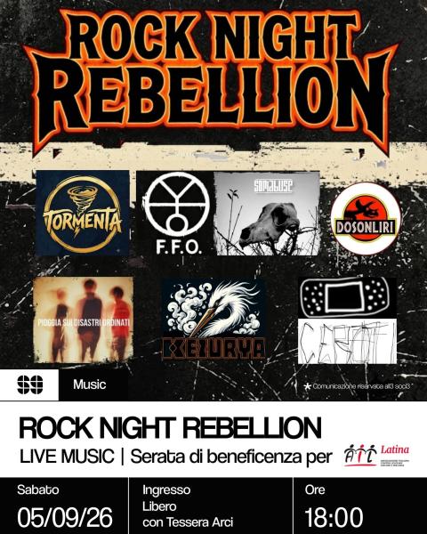 Rock Night Rebellion – Serata di beneficenza per AIL Latina