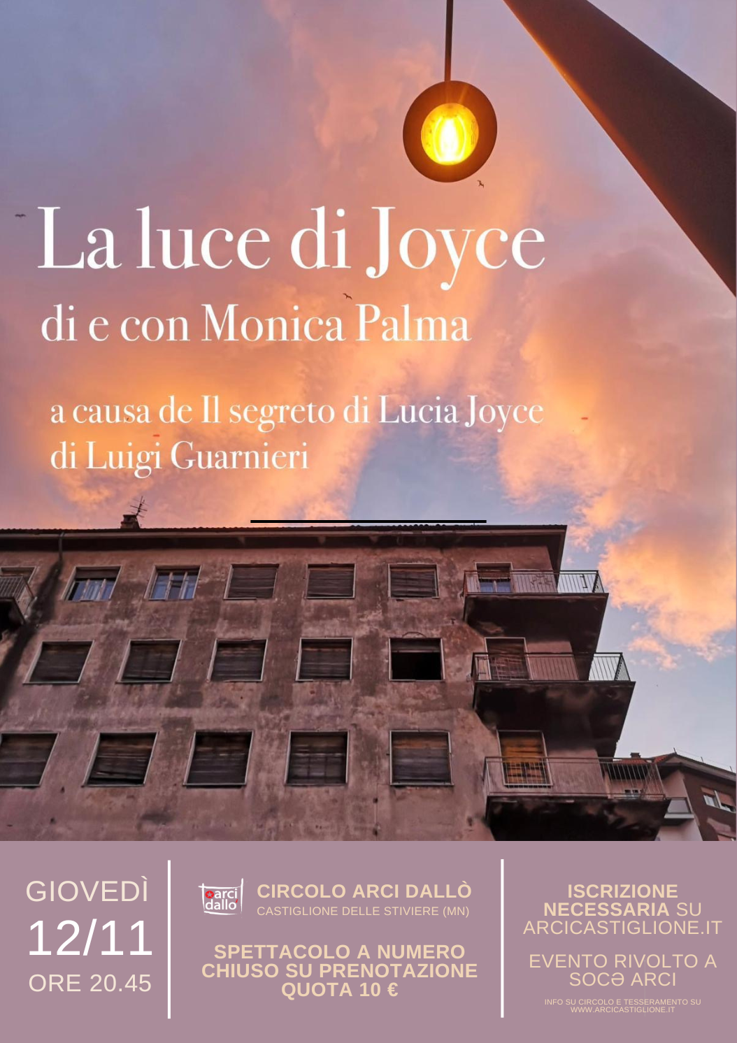 🎭 LA LUCE DI JOYCE di e con Monica Palma