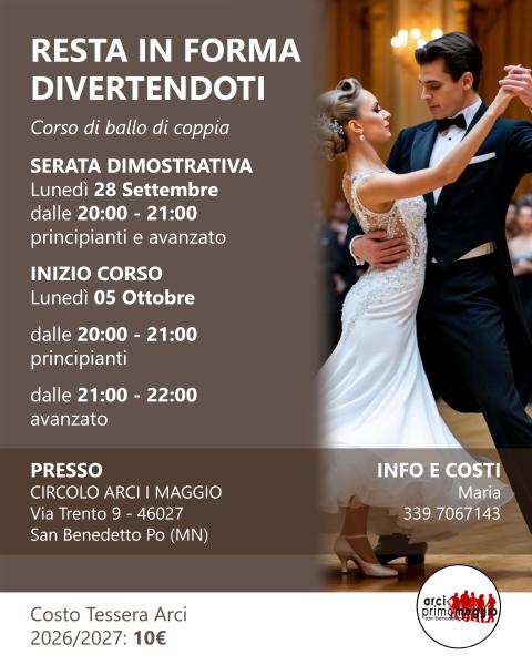 CORSO: "Resta in forma divertendoti" - Ballo di coppia