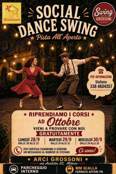 RIPARTONO I NUOVI CORSI DI SWING, vieni a provare il 28, 29, 30 settembre