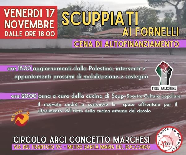 CENA DI AUTOFINANZIAMENTO & aggiornamenti sulla Palestina
