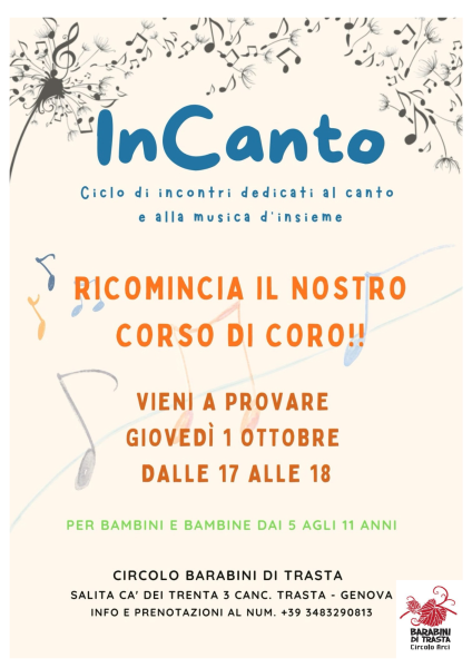 "Incanto" corso corale per bambin3