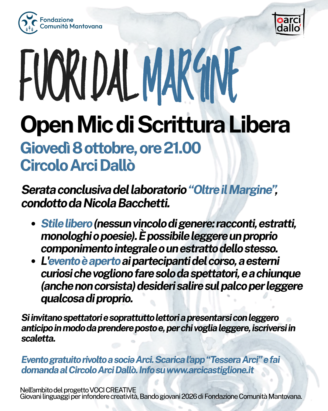 FUORI DAL MARGINE – Open Mic di Scrittura Libera