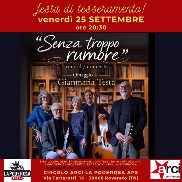 VENERDI 25 SETTEMBRE: FESTA DEL TESSERAMENTO!
