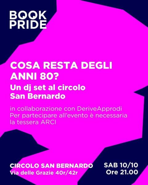 COSA RESTA DEGLI ANNI 80? Un dj set al circolo San Bernardo