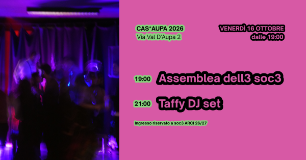 Venerdì 16 ottobre | Taffy dj set