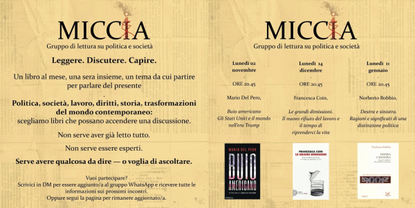 MICCIA – Gruppo di lettura su politica e società