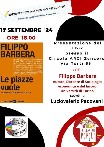 Filippo Barbera presenta il suo libro "Le piazze vuote"