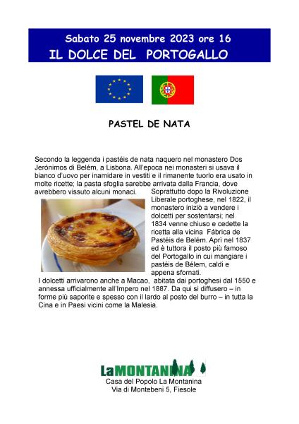 Sabato 25 novembre alle ore 16 Il cammino della dolce Europa arriva in Portogallo