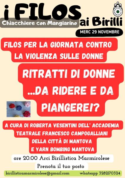 FILOS PER LA GIORNATA CONTRO LA VIOLENZA SULLE DONNE