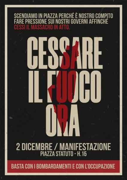 Ceasefire now! Basta bombe su Gaza!