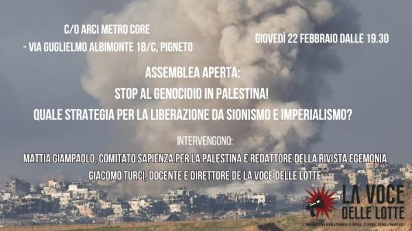 Stop al genocidio in Palestina! Quale strategia per la liberazione da sionismo e imperialismo?
