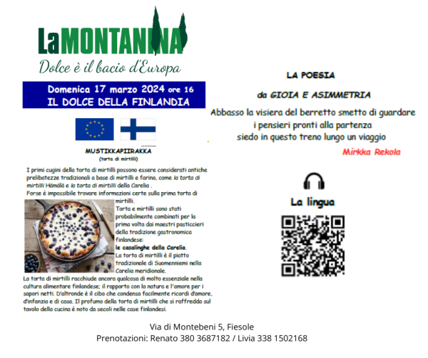Domenica 17 Marzo ore 16 Casa del Popolo La Montanina - per Dolce Europa: la Finlandia