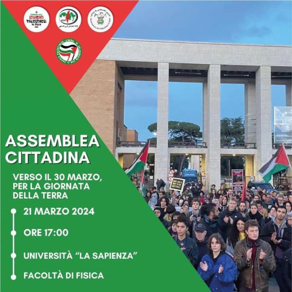Solidarietà con la Palestina: assemblea cittadina