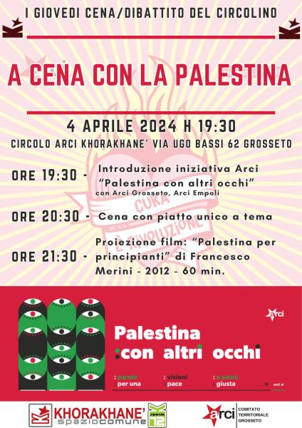 CENA/DIBATTITO: A cena con la Palestina + proiezione docu-film