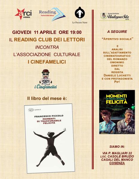 IL READING CLUB DEI LETTORI  INCONTRA  L’ASSOCIAZIONE  CULTURALE  I CINEFAMELICI