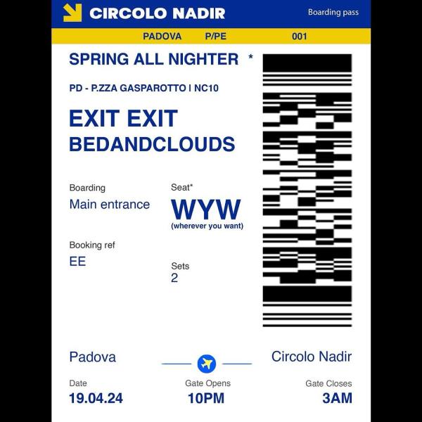 SPRING ALL NIGHTER - Exit Exit & Bedandclouds