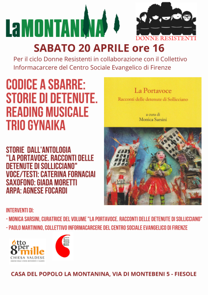 Sabato 20 Aprile CdP La Montanina:  incontro per il ciclo Donne Resistenti