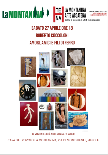 Ore 18 per Arte Accatena inaugurazione della Mostra di Roberto Coccoloni " Amori, Amici e Fili di Ferro"