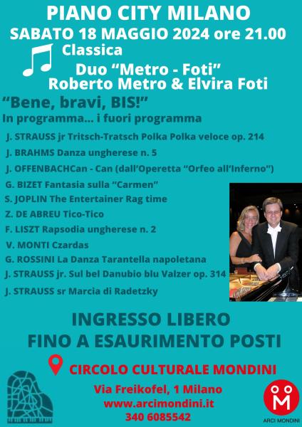 PIANO CITY MILANO Duo Metro - Foti Recital pianistico genere classica
